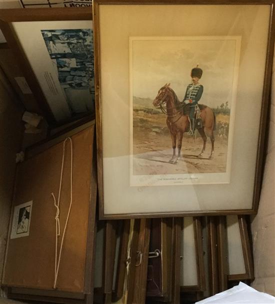 Quantity of military regimental coloured prints